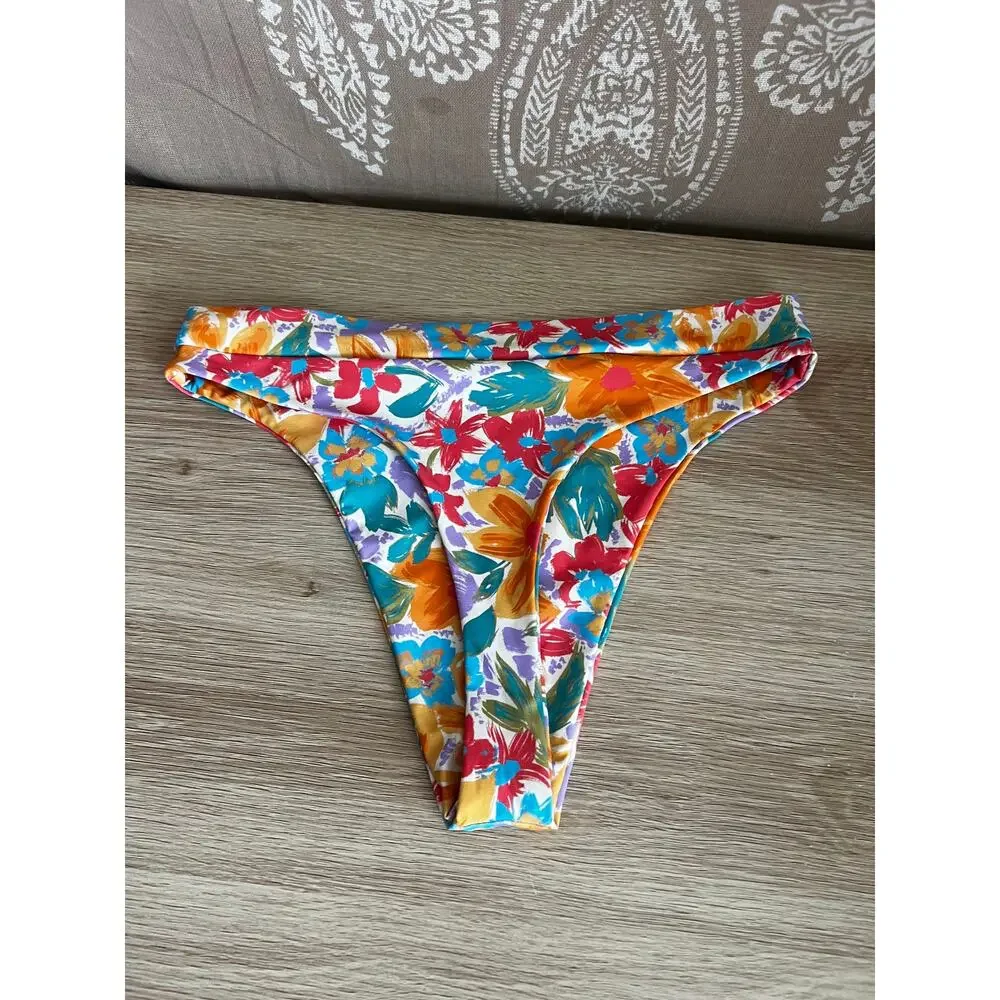 Stone Fox Swim Multicolor Floral Bikini Bottom S
